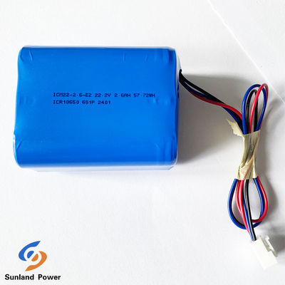 スピーカー リチウム電池 ICR18650 6S1P 22.2V 2.6AH リチャージ可能なリチウムイオン電池パック